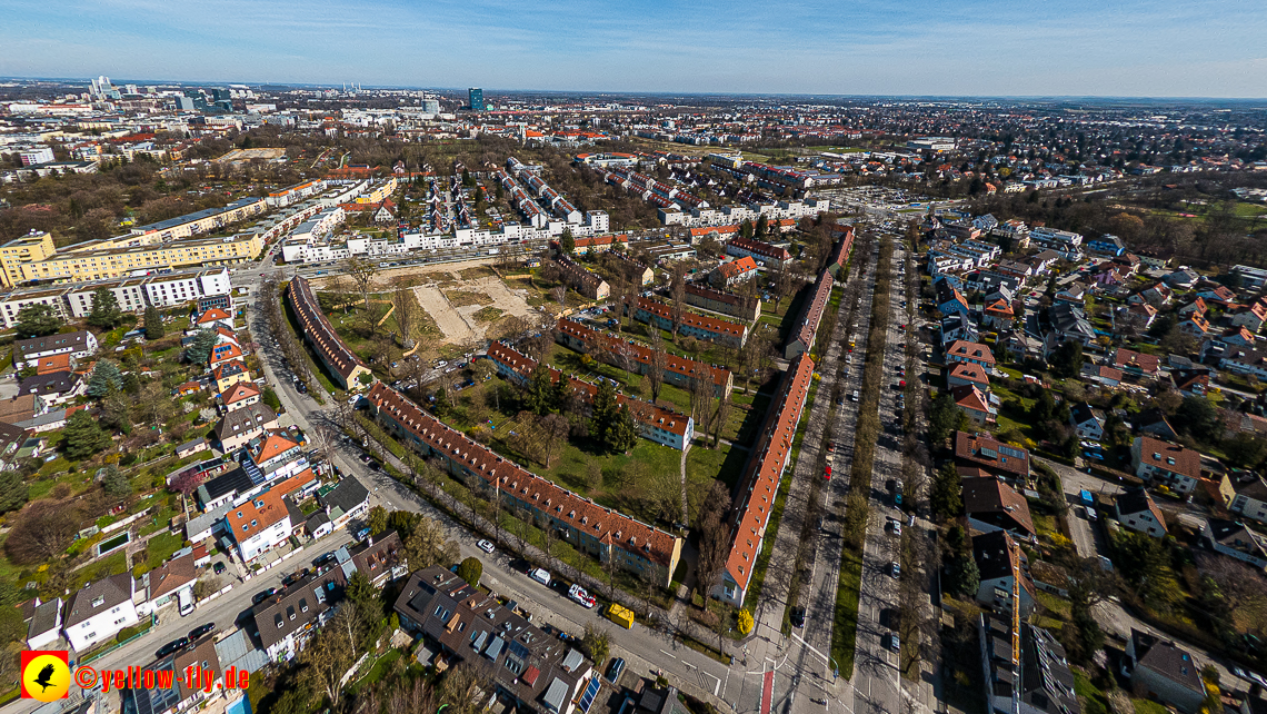 21.03.2023 - Luftbilder von der Baustelle Maikäfersiedlung in Berg am Laim